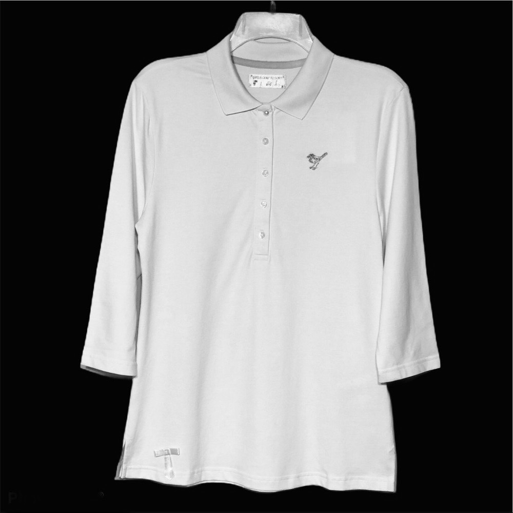 White Classic Golf Polo Top By Girl's Golf Women's Large